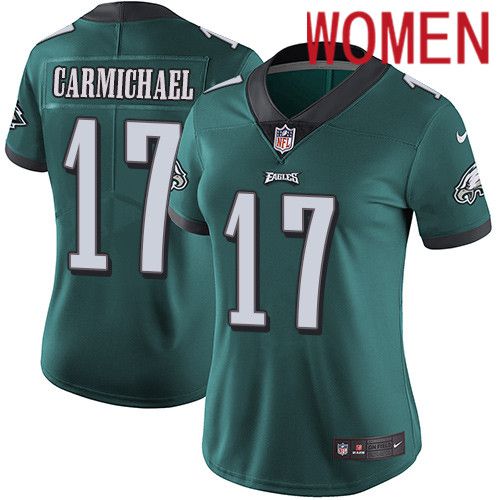 Women Philadelphia Eagles #17 Harold Carmichael Nike Midnight Green Vapor Limited NFL Jersey->women nfl jersey->Women Jersey